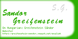sandor greifenstein business card