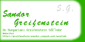 sandor greifenstein business card